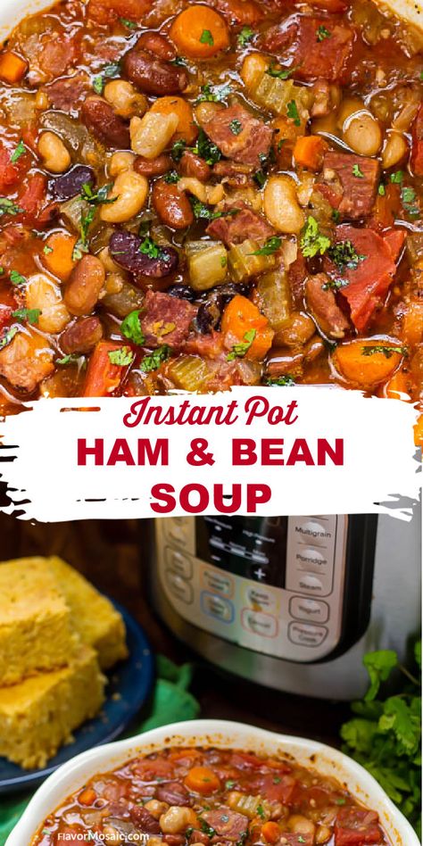 Simple Rolls, Gluten Free Crock Pot, Ham Bean Soup, Leftover Ham Bone, Instant Pot Ham, Thick Soup, Ham And Bean, 15 Bean Soup, Meat Recipes For Dinner