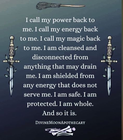 I Call My Power Back, Spells For Beginners, Witchcraft Spells, Witch Quotes, Power Back, Luck Spells, Witch Spirituality, Magic Spell Book, Wiccan Spell Book