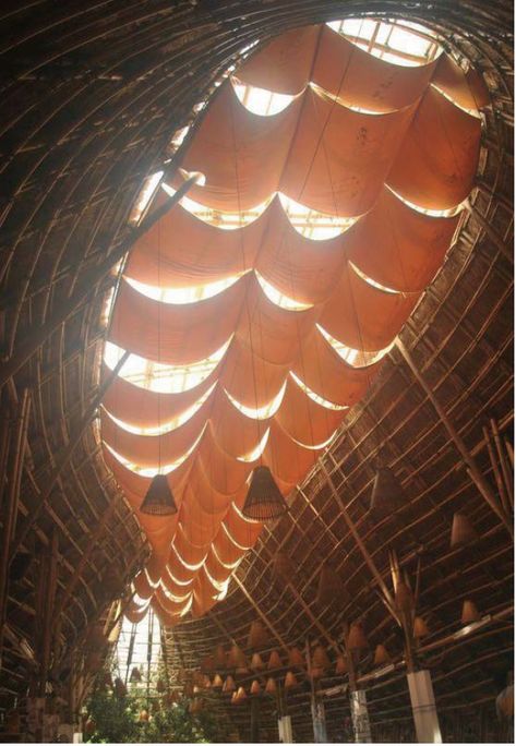 Bamboo Structure, Bamboo Architecture, Vietnamese Restaurant, Sacred Architecture, Vernacular Architecture, Renzo Piano, Bamboo Design, Cultural Architecture, Architecture Design Concept