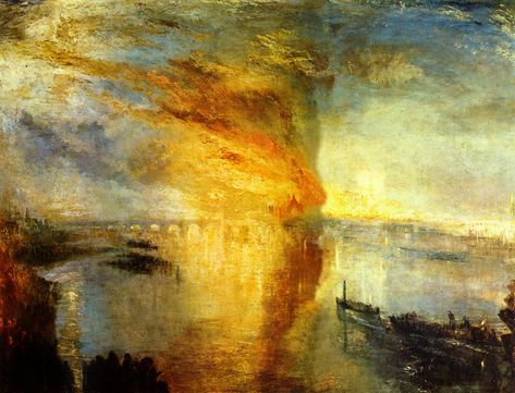 Turner Painting, J.m.w. Turner, Joseph Mallord William Turner, Tate Gallery, William Turner, Houses Of Parliament, The Burning, Watercolor Landscape Paintings, A4 Poster