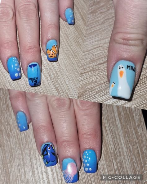 Finding Nemo nails Finding Nemo Nails, Nemo Nails, Jazz Nails, Nemo Seagulls, Finding Nemo Seagulls, Builder Gel, All That Jazz, Finding Nemo, Gel Polish