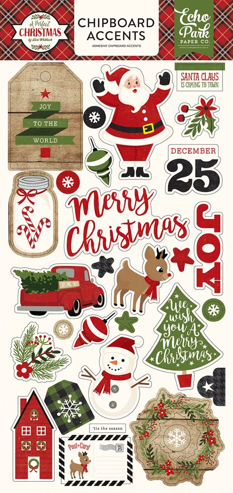 Crismas Stickers, Christmas Stickers Printable, Santa Claus Is Coming To Town, Merry Christmas Wishes, Christmas Scrapbook, Echo Park, Noel Christmas, Christmas Illustration, Christmas Stickers