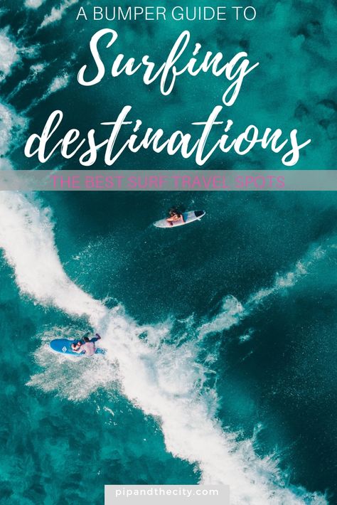 Looking for amazing surf destinations around the world? Check out this bumper surf travel guide for the best and most beautiful surfing spots in the world! Sunshine, frothy waves, sandy beaches, exciting destinations and a waxed board, surfing and travelling surely go hand in hand? There are a vast array of surf spots around the globe to choose from #surfing #adventure #travel Surf Competition, Surf Travel, Surf Spots, Learn To Surf, Surf Lesson, Surf Trip, Destination Voyage, Travel Activities, Hand In Hand