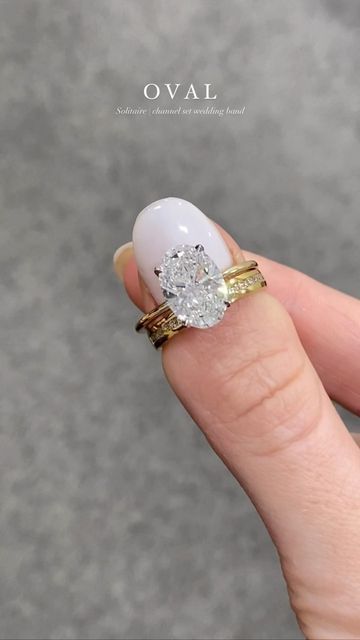 Engagement rings Hatton Garden jewellers on Instagram: "Such a stunning bridal set!😍 This magnetic duo features a Oval Cut Juliet Engagement Ring and a sparkling channel set wedding band 💍 Follow us for daily inspiration! ❤️" Oval Solitaire Wedding Ring Set, Wedding Band Sets Oval, Oval Ring Sets, Gold Wedding Bands Women With Oval Engagement Ring, Wedding Band Channel Set, Oval Channel Set Engagement Ring, Channel Wedding Band And Engagement Ring, Silver Oval Wedding Ring Set, Channel Setting Wedding Band