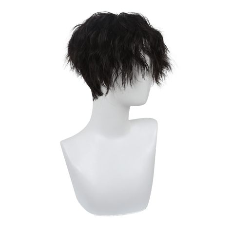 Men Wigs Hair, Hair Reference Male, Fluffy Black Hair, Male Hair Styles, Black Hair Men, Black Hair Male, Short Black Hair Wig, Black Wig Short, Black Short Wig