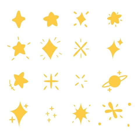 Vintage Stars Aesthetic, Sparkle Doodles, Sparkle Doodle, 00s Aesthetic Wallpaper, Sparkle Illustration, Sparkle Drawing, Star Doodles, Bullet Journal Templates, Painted Banners