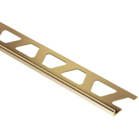 Schluter Systems Schiene 0.188-in W x 98.5-in L Solid Brass Brass L-angle Tile Edge Trim in the Tile Edge Trim department at Lowes.com Schluter Tile Edge, Floor Transitions, Brass Tile, Bronze Tiles, Tile Edge Trim, Transition Strips, Tile Edge, Flooring Tools, Wall Trim