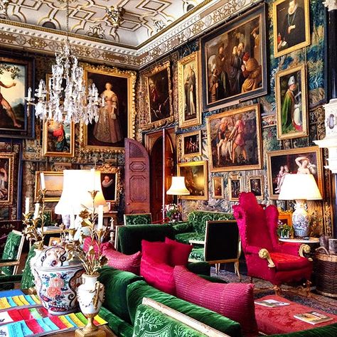 Dark Eclectic, Hatfield House, Zsazsa Bellagio, Maximalist Interior, Tuscan Decorating, Maximalist Decor, Interior Designing, String Quartet, Drawing Room