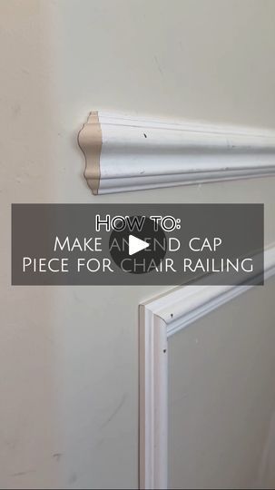 Diy Chair Rail Ideas, Shiplap End Cap, Chair Rail End Cap, Door Casing Ideas Moldings, Chair Railing, Moulding Ideas, Chair Rail Moulding, Bathroom Transformation, Window Casing