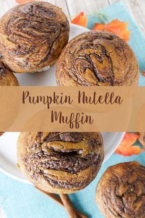 Pumpkin Nutella Muffin recipe. Make these simple muffins from scratch for the perfect fall treat. #pumpkin #muffin #falltreat Simple Muffins, Muffins From Scratch, Nutella Muffin, Muffins Blueberry, Nutella Recipes Easy, Healthy Nutella, Nutella Muffins, Nutella Desserts, Simple Muffin Recipe