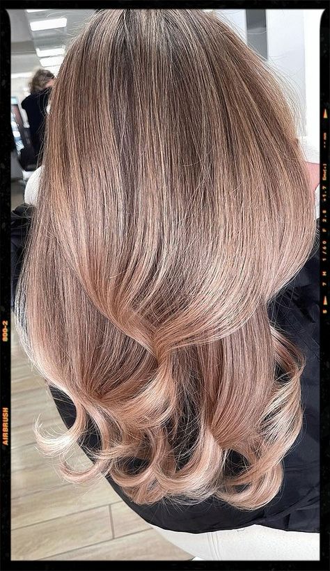 Brownish with Subtle Rose Gold - Hair Color Idea Balayage, Violet Gold Hair, Rose Beige Hair Balayage, Ash Rose Gold Hair Balayage, Rose Gold Tint Hair, Rose Gold Toned Hair Blonde, Ashy Rose Gold Hair, Subtle Rose Gold Hair Blonde, Rose Milk Tea Hair