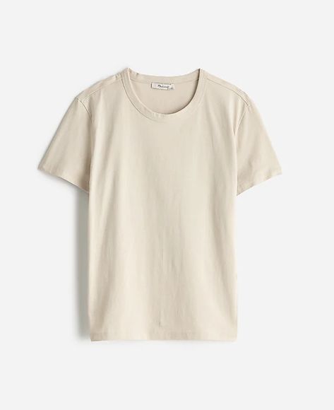 Cotton Perfect Crewneck Tee | Madewell Womens Basic Tee, Smart Casual Wardrobe, Full Sleeve Top, Safari Chic, Henley Tee, Capsule Outfits, Vintage Linen, Womens Basic, High Point