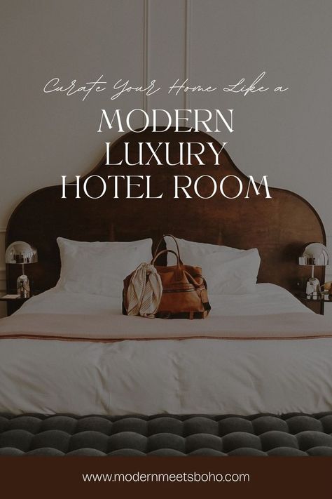 Learn how to infuse your home with the sophistication of a luxury hotel room, creating a sanctuary for rest and relaxation. Embrace neutral color palettes and sleek furnishings for a timeless, upscale, luxury hotel aesthetic. Level up your bedroom with our expert luxury hotel bedroom design ideas! Here you'll find the best luxury hotel aesthetic ideas. Hotel Guest Room Design, Boutique Hotel Rooms, Hotel Themed Bedroom, Rich Room Aesthetic, Quiet Luxury Bedroom, Minimalist Hotel Room, Hotel Bedroom Aesthetic, Luxury Hotel Bedroom Design, Luxury Hotel Room Aesthetic