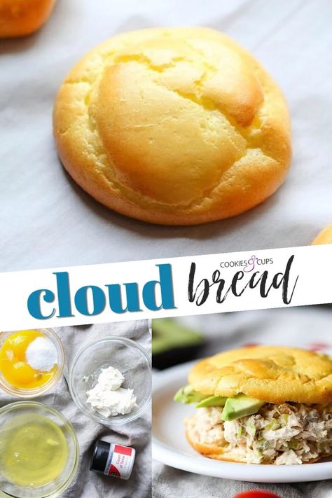 How to Make Cloud Bread, only 4 ingredients for an easy, low carb, gluten free bread alternative! #cookiesandcups #lowcarb #keto #glutenfree #recipe #bread Alternative To Bread, Cloud Bread Recipe, Bread Substitute, Bread Alternatives, Keto Diet Breakfast, Cloud Bread, Low Carb Low Sugar, Best Low Carb Recipes, Diet Breakfast Recipes