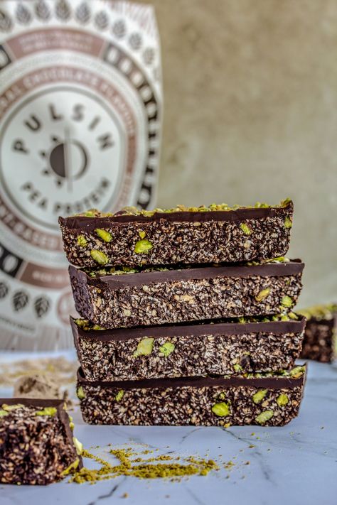 Cacao Pistachio NO BAKE Oat Protein Bars Pistachio Bars Healthy Snacks, Pea Protein Bars, Vegan Oat Bars, No Bake Protein Granola Bars, Pistachio Filled Chocolate Bar, Pistachio Knafeh Chocolate Bar, No Bake Protein Bars, Vegan Bars, High Protein Bars