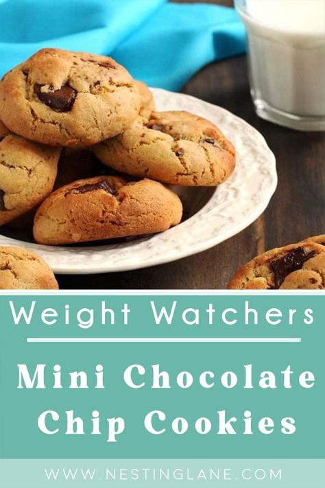 Weight Watchers Mini Chocolate Chip Cookies Recipe. A quick and easy 16 minute recipe. Enjoy your favorite cookie with fewer calories. These mini cookies have 63 calories. MyWW Points 3 Green Plan, 3 Smart Points. Weight Watcher Chocolate Chip Cookies, Weight Watchers Cookies Recipes 1 Point, Weight Watcher Cookies 1 Point, Ww Chocolate Chip Cookies, Weight Watchers Christmas Cookies, Weight Watchers Chocolate Chip Cookies, Ww Cookies Recipes, Weight Watchers Cookies Recipes, Weight Watchers Cookies