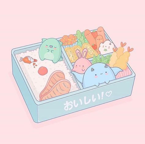 Monsters In My Head, Bento Food, Japanese Food Illustration, Cute Bento Boxes, Kawaii Bento, Cute Bento, Kawaii Illustration, Cute Food Drawings, Kawaii Stuff