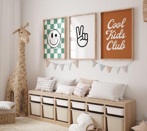 Twin Boy Toddler Room, Play Room Aesthetic Room Decor, Boys Playroom Wall Decor, Gender Neutral Toddler Room Shared, Boys Boho Bedroom Ideas, Surfer Boy Bedroom, Checkered Boys Room, Boy Girl Toddler Room, Shared Boys Room Different Ages