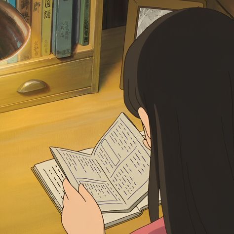 From Up On Poppy Hill Icon, Study Cartoon, Reading Book Cartoon, From Up On Poppy Hill, Alt Posters, Poppy Hill, Up On Poppy Hill, Secret World Of Arrietty, Personajes Studio Ghibli