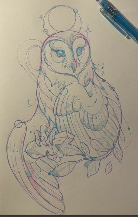 Owl Wisdom, Owl Quilt, Summer Tattoo, Owl Tattoo, Arte Sketchbook, Dessin Adorable, Animal Sketches, Tattoo Flash, Tattoo Design Drawings