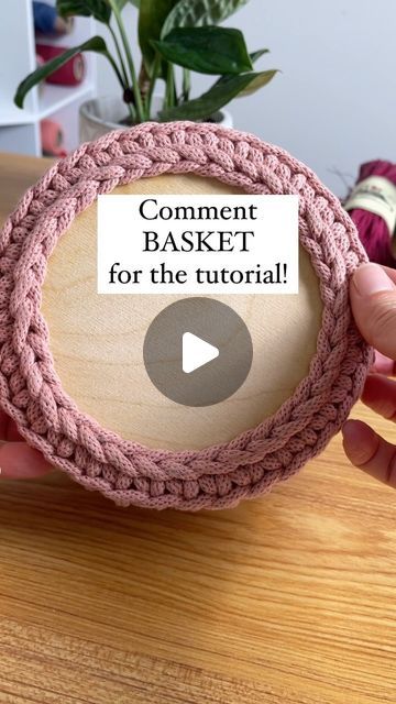 MaCREme | Fiber Artist | Macrame Tutorials on Instagram: "I love using a wooden base to crochet a basket because it really speeds up the process! @mad4macrame created a beautiful kit and free tutorial so you can make one too! I chose the Blush & Beige combo which is just gorgeous 😍  Comment BASKET and I’ll send you the link for the free tutorial + the link for a kit with a discount code!   #Crochet #crochetlove #crochetlover #instacrochet #crocheteira #crochetart #crochetofinstagram #crochetersofig #crochetersoftheworld #crochets #crochetgram #crochetcommunity #crochetfun #crochetproject #crochetinspo #instacrocheting #crochetcrazy #crochetloversofinstagram #crochetforinstagram #crochetstagram #crochetmood #crocheteverything #crochetsofinstagram #basket #baskets" Crochet Rope Basket Pattern Free, Macrame Basket Tutorial, Crochet Basket Diy, Crochet A Basket, Crochet Storage Bag, Rope Basket Tutorial, Crochet Basket Tutorial, Macrame Basket, Diy Rope Basket