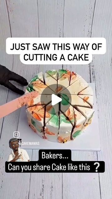 Michael Salako on Instagram: "Can you share cake like this ❔️  #Cake #CakeCut" Carrot Cake Grooms Cake, Decorate Cake With Flowers, Cake Hacks Decorating, Cake Collar Ideas, Cake Decorating For Beginners Birthdays, Cut Cake Ideas, How To Cut Cake Slices, How To Cut A Wedding Cake, How To Cut A Cake For Serving