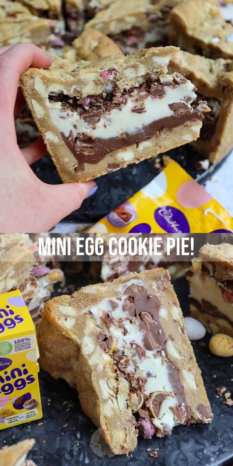 Stuffed Cookie Pie, Cookie Pie Recipe, Cookie Pies, Deep Dish Cookie, Skillet Cookies, Mini Eggs Cookies, Janes Patisserie, Snack Shack, No Egg Cookies