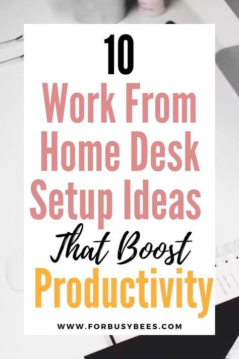 10 Work From Home Desk Setup Ideas That Boost Productivity - For Busy Bee's 2 Monitors And Laptop Setup Home Office, Dual Screen Desk Setup With Laptop, Wfh Desk Aesthetic, Office Desk Decor For Work 2 Monitors, Home Office Ideas Dual Monitor, Productive Office Setup, Work From Home Set Up Dual Monitor, Home Desk Setup Ideas, Home Office Setup Minimalist