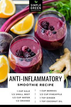 Eat Natural, Inflammation Diet Recipes, Anti Inflammation Recipes, Resep Smoothie, Inflammation Diet, Easy Green Smoothie, Baking Powder Uses, Baking Soda Beauty Uses, Breakfast Smoothie Recipes