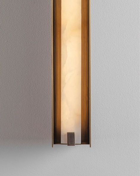 Introducing the Double Line wall light, a sleek and elegant fixture featuring a stone strip at its centre and a medium bronze frame. The soft diffusion of light through the alabaster marble creates a tranquil ambiance, perfect for creating a serene atmosphere throughout. Large Wall Light, Bronze Wall Sconces, Large Wall Lighting, Spa Lighting, Super Yacht, Bronze Frame, Circle Light, Bespoke Lighting, Line Light