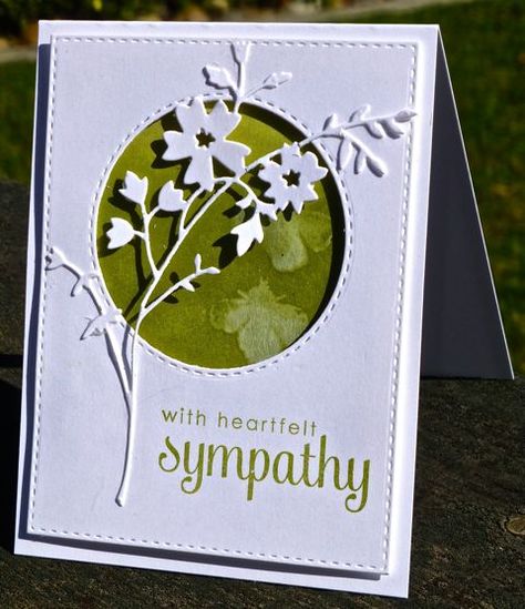 Sympathy Cards Stampin Up Ideas, Stampin Up Sympathy Cards, Memory Box Cards, Card With Flowers, With Sympathy, Sympathy Cards Handmade, Condolence Card, White Panel, Cut Image