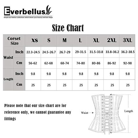 Everbellus Breathable Latex Corset Training Waist Cincher Women Black Large: Amazon.co.uk: Clothing Corset Training, Uk Clothing, Waist Cincher, Size Chart, Train, Free Delivery, Quick Saves, Clothes, Black