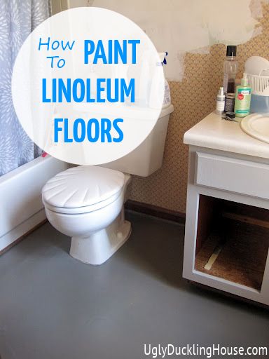 How to paint linoleum floors for $20 - The Ugly Duckling House (www.uglyducklinghouse.com) Painting Linoleum, Painting Linoleum Floors, Paint Linoleum, Vinyl Painting, Linoleum Floors, Floor Vinyl, The Ugly Duckling, Painted Vinyl, Linoleum Flooring