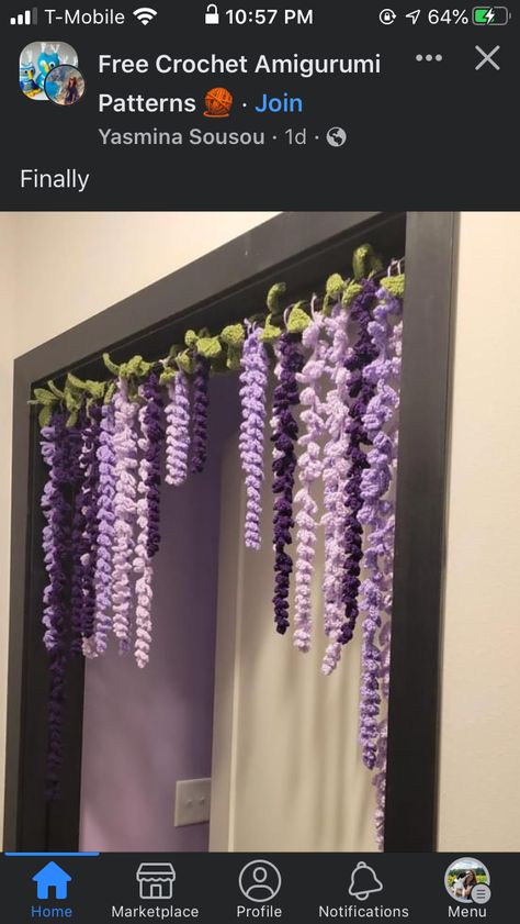 Wisteria Crochet, Dorm Ideas, Beginner Crochet Projects, Beginner Crochet, Door Decoration, Wisteria, Crochet For Beginners, Door Decorations, Crochet Projects