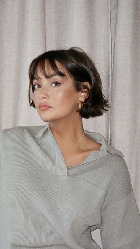 Top 50 Short Bob Hairstyles for Women in 2024 (Detailed Gallery + Video) | 50 Stunning Short Bob Hairstyles for Women Trending in 2024 | Aesthetic Women's Hairstyles & Haircut Inspo Baddie Bob Haircut, Chic Bob With Bangs, Chic French Bob, Short Parisian Hair, Outfits With Bob Hairstyle, French Bob Outfit, Short Black Bob With Bangs, French Short Hair Parisian Chic, Short French Bob With Bangs Fine Hair