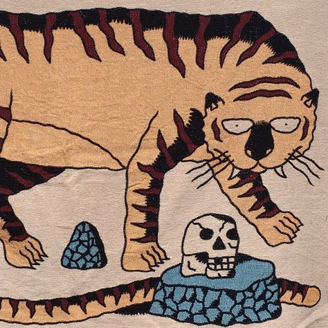 ELLIOT SNOWMAN on Instagram: “Cow Tiger Tapestry & Cave Tiger Rug Available now 60" X 50" inches 100% cotton Available until 11.10.2020 Link in profile or go…” Tiger Skeleton Tattoo, Tiger Skeleton, Tiger With Skull Tattoo, Tiger Tufted Rug, Tiger Tapestry, Tiger Rug, Tibetan Tiger Rug, Vault Boy, Bones