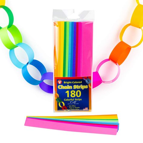 PRICES MAY VARY. Title: Hygloss Products Bright Paper Chain Strips for Kids Arts and Crafts, Decorations, Classroom Activities Colors-720 Pieces (1" x 8"), Assorted Colors. Product Type: Categories > Crafting > Paper & Paper Crafts > Paper > Art Tissue & Crepe Paper > Crepe Paper Paper Chain Door School, Making A Large Target With Paper, Construction Paper Candles, Construction Paper Candle, Kids Arts And Crafts, Paper Chain, Troll Party, Paper Chains, Holiday Tablescapes