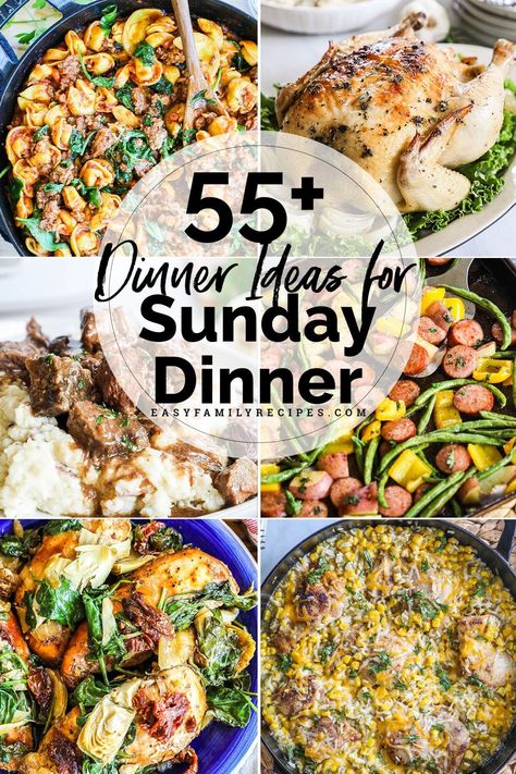 This list of no-nonsense Sunday night dinner ideas is a life saver! These are quick, tasty, and totally doable recipes that won't add to the weekday chaos. Fun Sunday Dinner Ideas, Sunday Night Dinner Ideas, Sunday Night Dinner, Lazy Dinners, 2023 Recipes, Sunday Dinners, Thanksgiving Menu Ideas, Savory Meals, Sunday Recipes