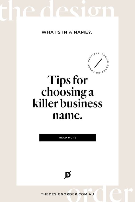 Choosing a name for your business can be the hardest step. The Design Order shares their expert tips to make sure you pick the perfect business name. #thedesignorder #businesstips How To Pick Business Name, Picking A Business Name, Graphic Design Business Names, How To Name Your Business, New Business Names, Good Adjectives, Naming Your Business, Instagram Marketing Strategy, Find Instagram