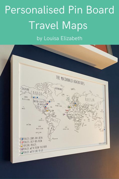 World Travel Map Pin Board, Family Map Ideas, Travel Maps With Pins, World Map Magnetic Board, Where Are You From Map, Map Of Places Traveled, Travel Pin Board, World Map Travel Board, Travel Memories Display