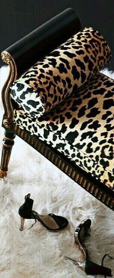 Leopard Print Chair, Animal Print Furniture, Animal Print Decor, Hello Weekend, African Decor, Chic Home Decor, Chic Home, Black And Gold, Painted Furniture