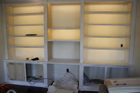 LED Ribbon lighting - easy to install, energy efficient and cost efficient! Under Shelf Lighting, Bookshelf Lighting, Bookcase Lighting, Deco Led, Shelf Lighting, Led Diy, Bookshelves Diy, Diy Cabinets, Energy Efficient Lighting