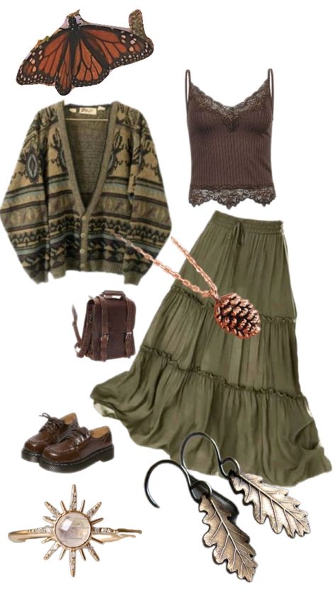 Worst Outfits, Goblincore Outfits, Cottagecore Outfits, Earthy Outfits, Estilo Hippie, Hippie Style Clothing, Cottagecore Aesthetic, Trendy Boho, Aesthetic Aesthetic