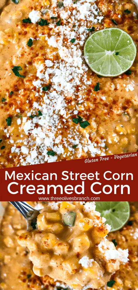 Cream Corn Mexican, Elote Cream Corn, Elote Creamed Corn Recipe, Quick Mexican Street Corn, Creamed Street Corn, Creamed Corn Uses, Jalepeno Creamed Corn Recipe Crockpot, Southern Creamed Corn Recipe, Spicy Cream Corn Recipe