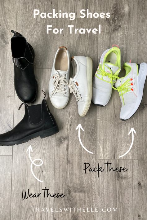 8 Smarter Tips For Packing Shoes For Travel - Travels With Elle Lots Of Shoes, Shoes For Travel, Packing Shoes, Shoes For Woman, Versatile Shoes, Shoe Bags, Travel Shoes, Europe Travel Tips, Your Shoes