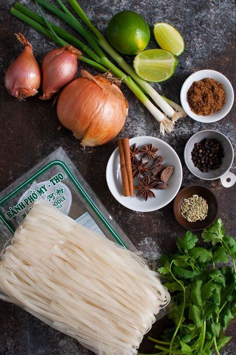 Vietnamese Chicken Pho - authentic Vietnamese pho soup made with rice noodles and a deeply fragrant broth seasoned with star anise, cardamom, cinnamon and fennel seeds. | http://tamingofthespoon.com Authentic Chicken Pho, Pho Authentic, Chicken Pho Broth, Pho Seasoning, Vietnamese Chicken Pho, Pho Soup Recipe, Vietnamese Noodle Soup, Pho Broth, Vietnamese Chicken