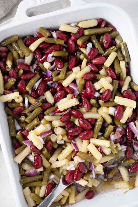 Classic 3-Bean Salad German Bean Salad, Balsamic Bean Salad, 7 Bean Salad, Five Bean Salad Recipes, Cold Bean Salad Recipes, Cold Bean Salad, 3 Bean Salad Recipe, Easy Bean Salad, Bean Salad Recipes Healthy