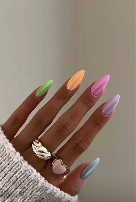 Nail trends for summer by vwnails #nailtrends #nailart #naildesign #nailpolish #nailsofinstagram #nailstagram #nailsoftheday #nailideas #nailinspiration Nails Trending Now 2023 Summer, Nailpolish Trend 2023, Multicolored Nail Designs, New Trend Nails 2024, Ibiza Nails Summer 2023, 2023 Nail Trends Coffin, Trending Summer Nails 2024, Summer Nails Designs 2024, Summer 2024 Nails Ideas