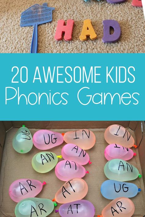 Kids Phonics Games make learning how to read easy and fun! Check out this huge list of some of our favorite phonics games for kids. Phonics Movement Games, Phonic Games Kindergarten, Phonics Games Eyfs, Learning To Read Games, Phonics Games For Kids, Kids Phonics, Reading Games For Kids, Tiny Bites, Learning How To Read