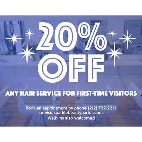 We've got a #special #deal for our first-time clients! 20% OFF on all #hair services! Inquire within the salon or give us a call!   #SparkleBeautyParlor #SBP #HairSalon #Discount #NaturalHair #AllKindsofHair #straighthair #curlyhair #hairtreatment #manhattan #nycsalon #nychair #longhair #haircare #nycstylist #nyclife #nychairdresser #nychairstylist #modernsalon #americansalon Salon Openings, Hair Services, Nyc Life, Beauty Parlor, Hair Dresser, Modern Salon, The Salon, Hair Salon, Straight Hairstyles